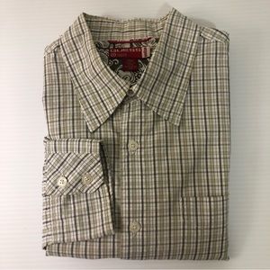 Guess Men's Button Down Shirt Brown Beige - Size Medium